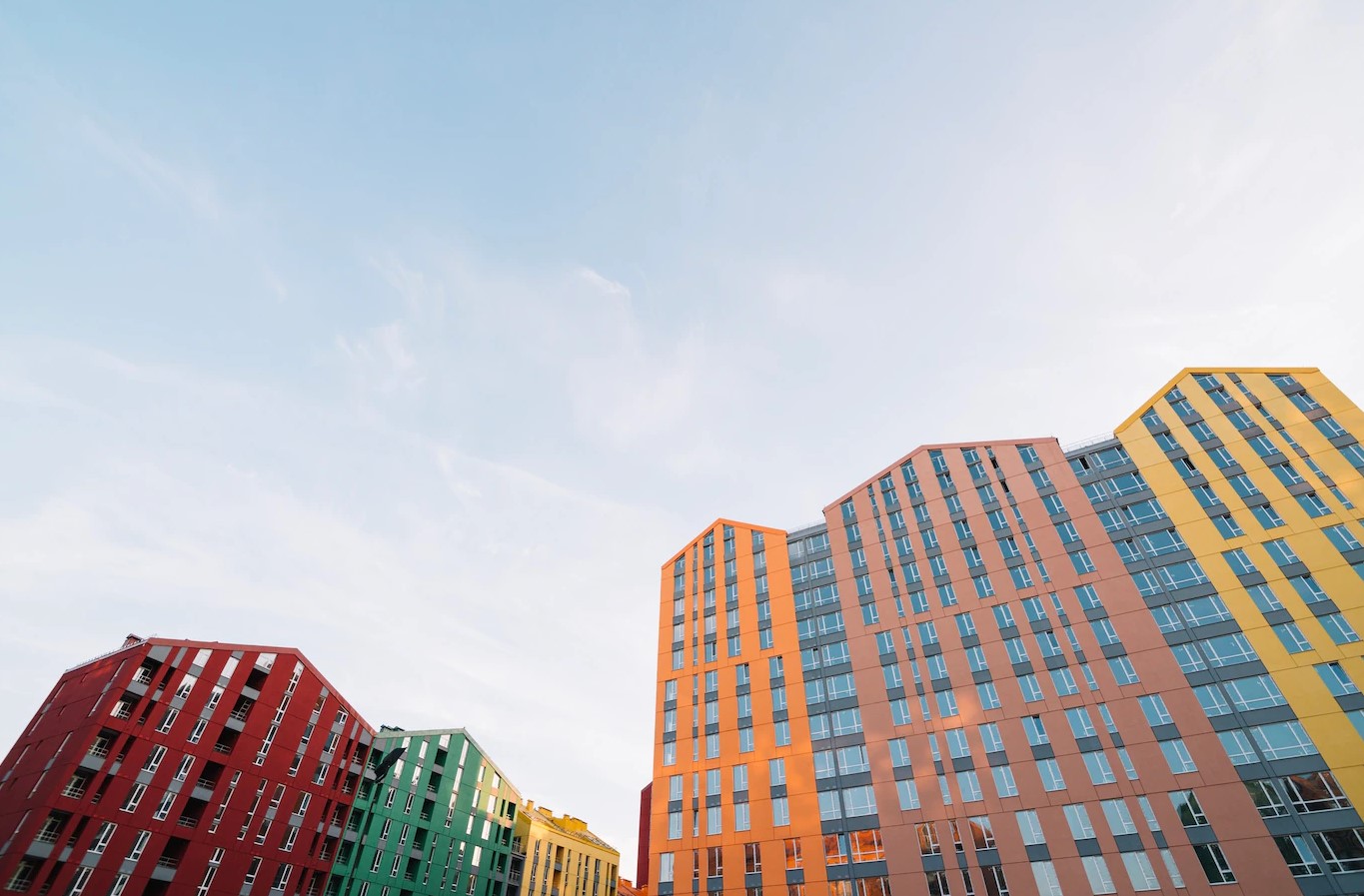 bright new commercial buildings