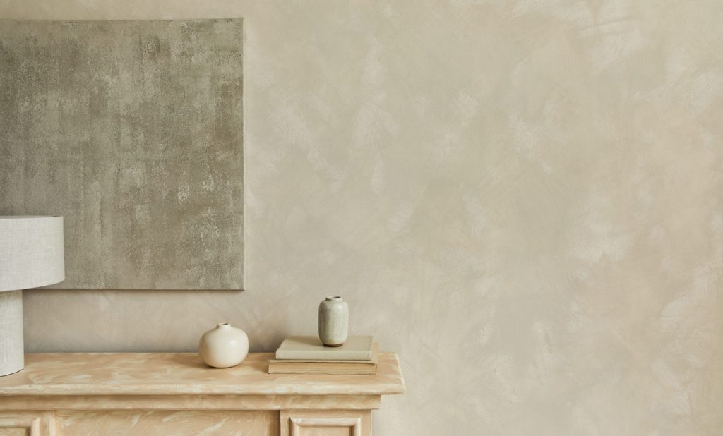 monochromatic composition with vases lamp