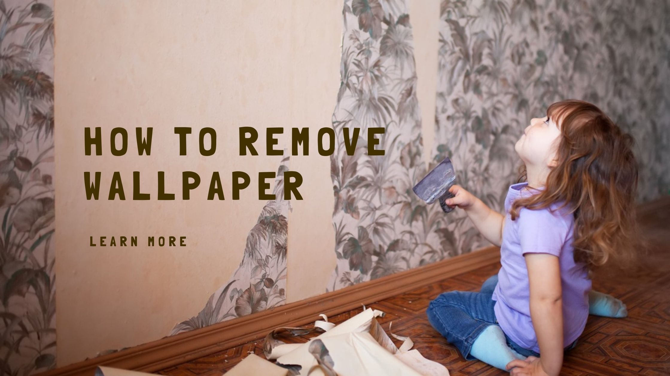 girl removing wallpaper blog banner